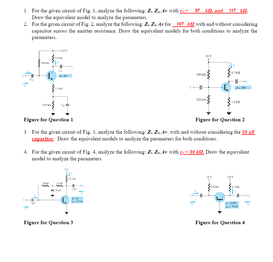 Solved 1. For the given circuit of Fig. 1, analyze the | Chegg.com