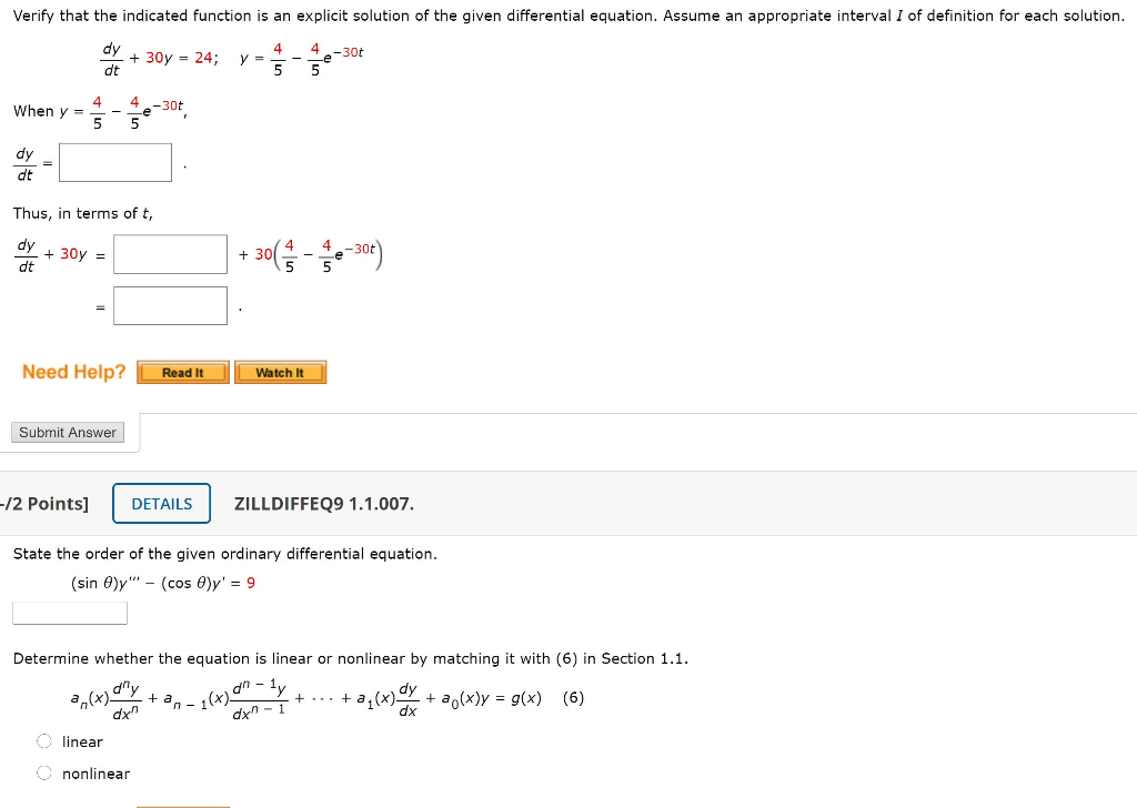 Solved Verify that the indicated function is an explicit | Chegg.com