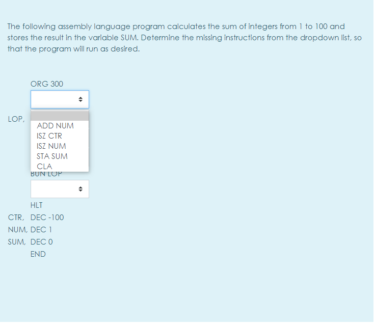 Solved The following assembly language program calculates | Chegg.com