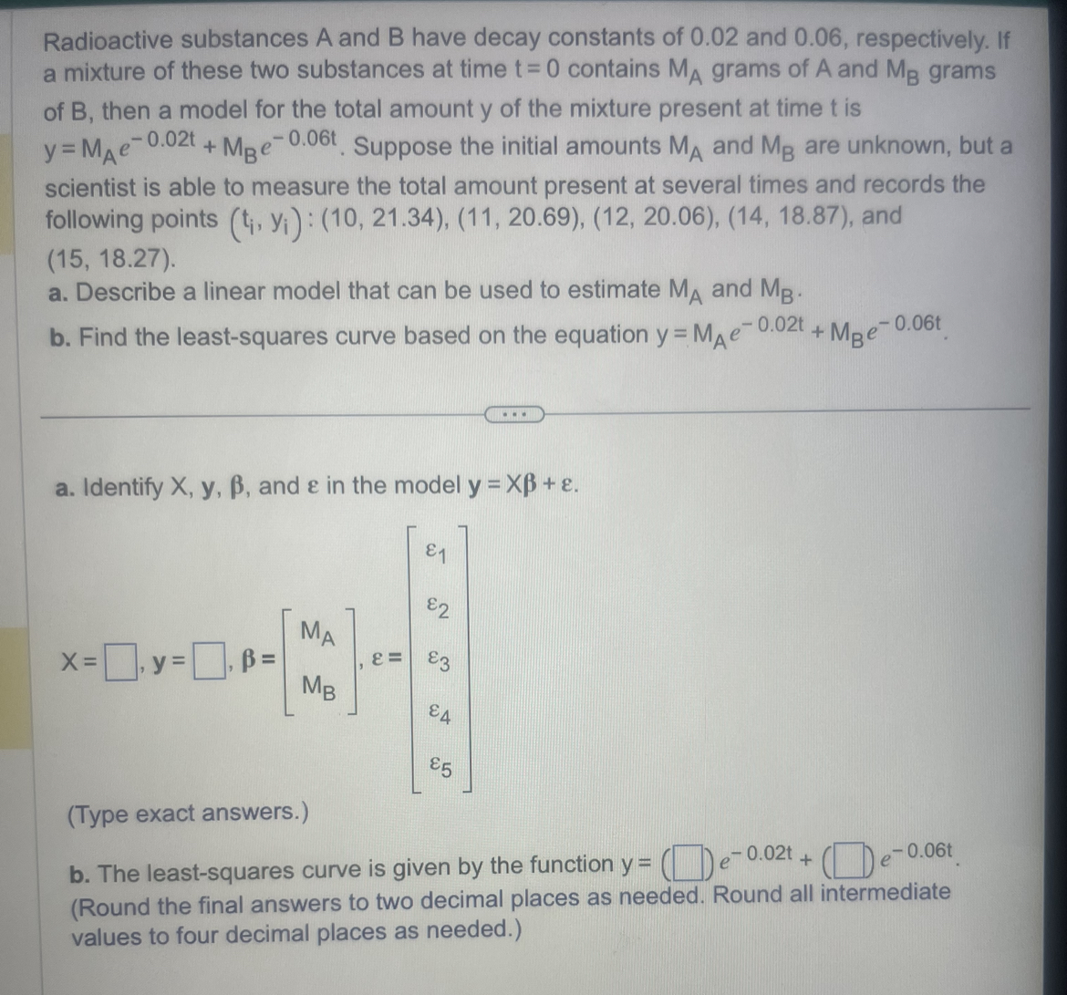 Radioactive Substances A And B Have Decay Constants | Chegg.com