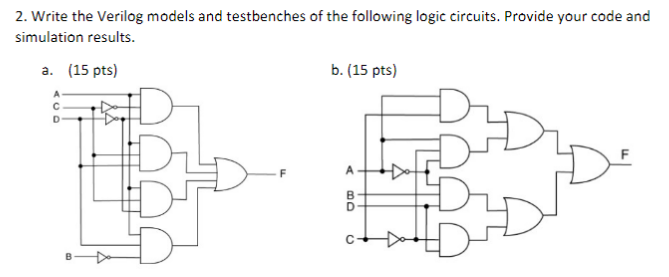 Solved 2. Write The Verilog Models And Testbenches Of The | Chegg.com