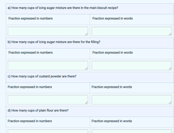 Solved Q1 Identify the fractions in the following recipe. | Chegg.com