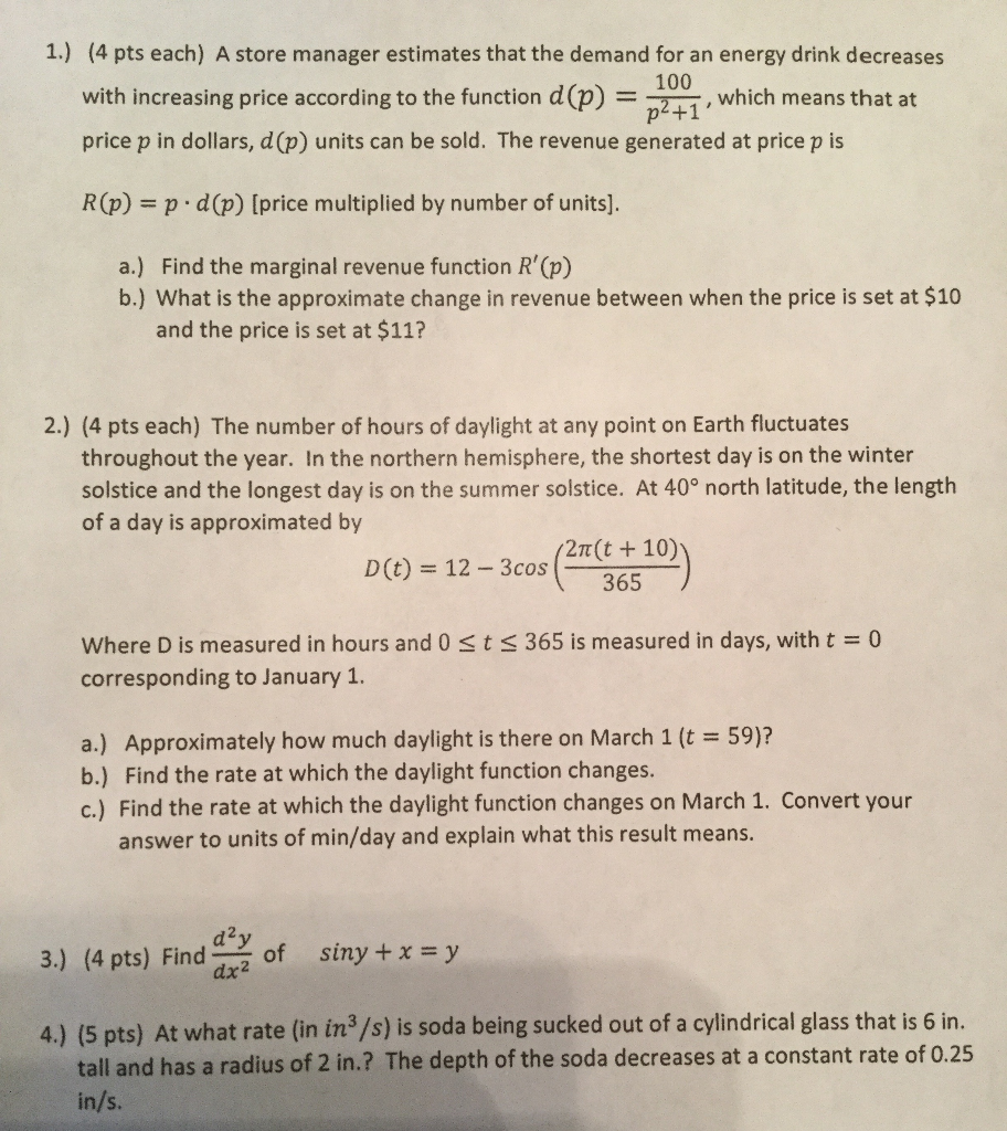 Solved 1 4 Pts Each A Store Manager Estimates That The Chegg