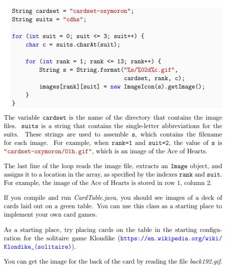Solved Exercise 12.1 Encapsulate the deck-building code from | Chegg.com