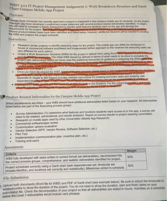 WB IT 3111 IT Project Management Assignment 2: Work | Chegg.com