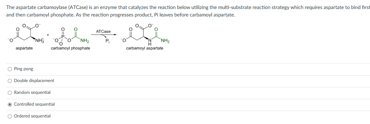 Solved The aspartate carbamoylase (ATCase) is an enzyme that | Chegg.com