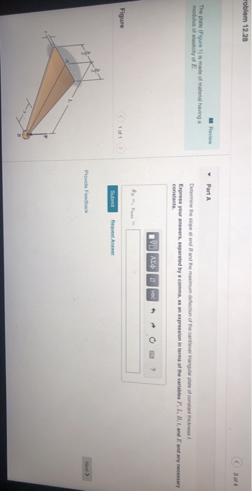 Solved 3 of 4 Part A The plate (Figure 1) is made of | Chegg.com
