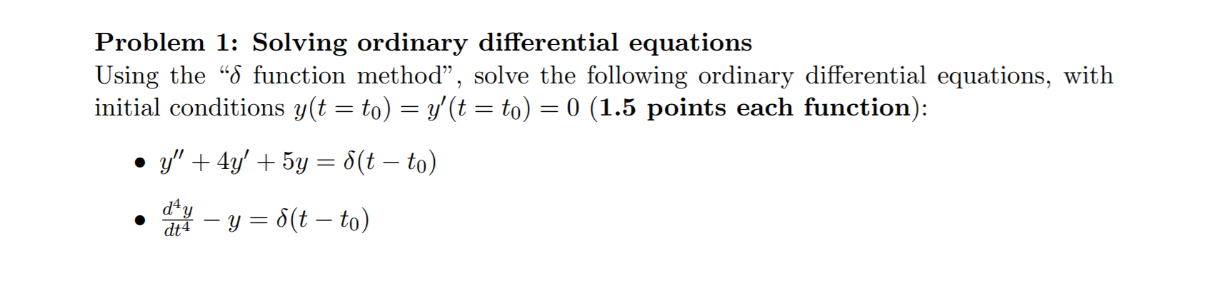 Solved Problem 1: Solving ordinary differential equations | Chegg.com