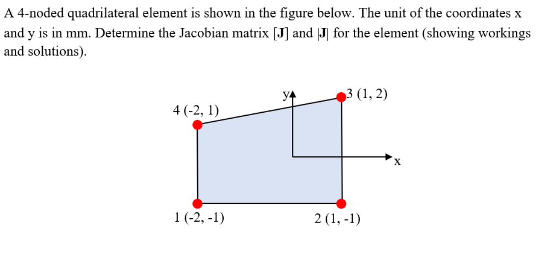 Solved A 4-noded quadrilateral element is shown in the | Chegg.com
