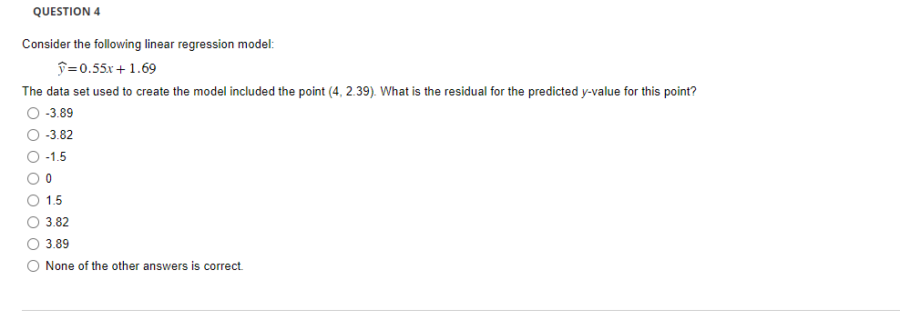 Solved Consider The Following Linear Regression Model The 8212