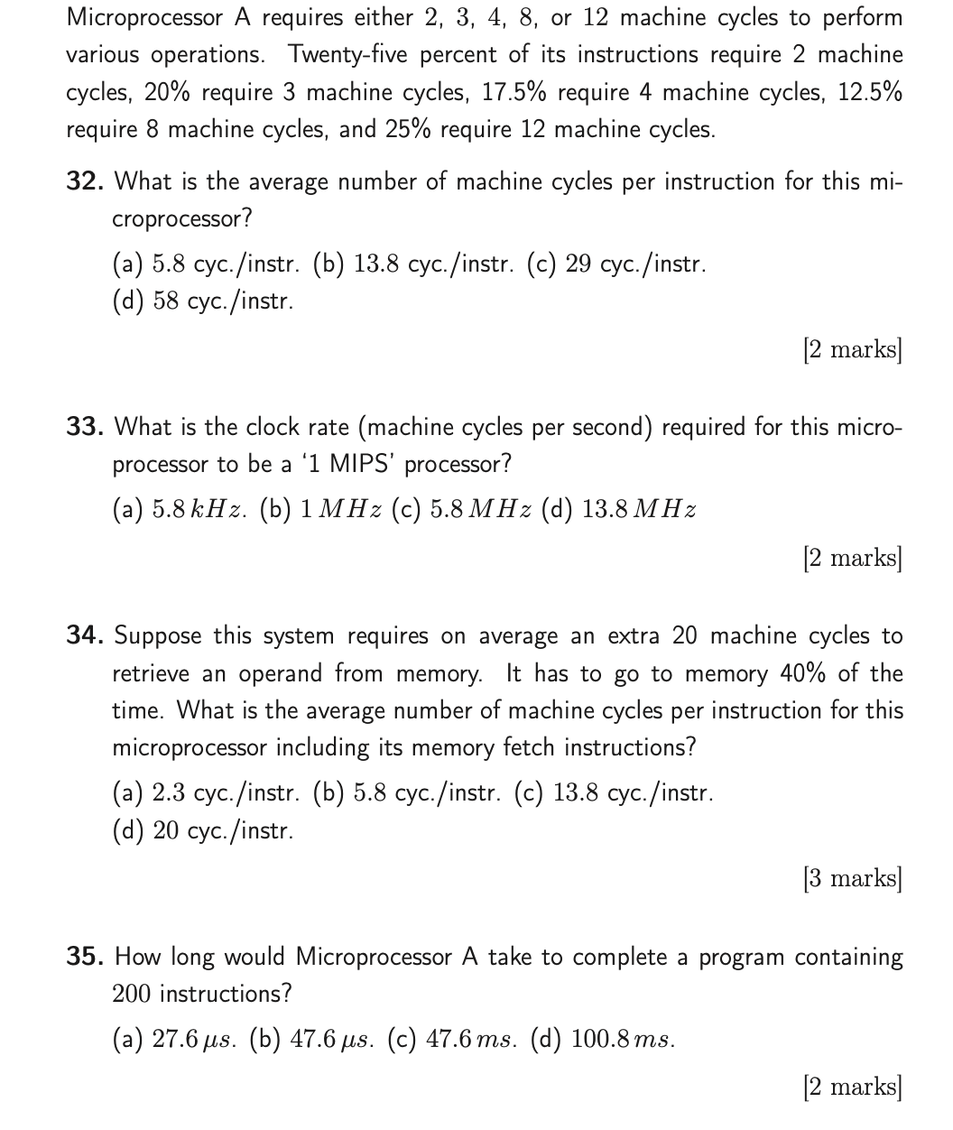Solved Microprocessor A requires either \\( 2,3,4,8 \\), or | Chegg.com