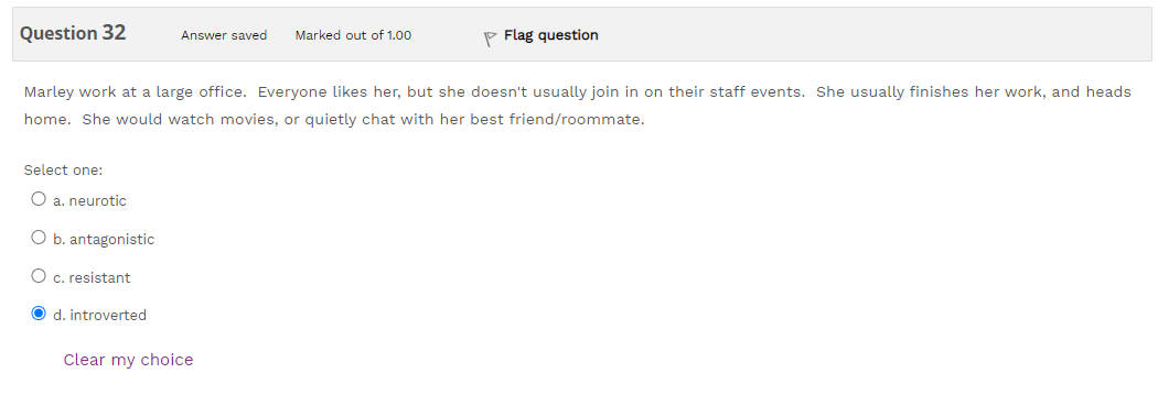 Solved Question 1 Answer saved Marked out of 0.50 P Flag | Chegg.com