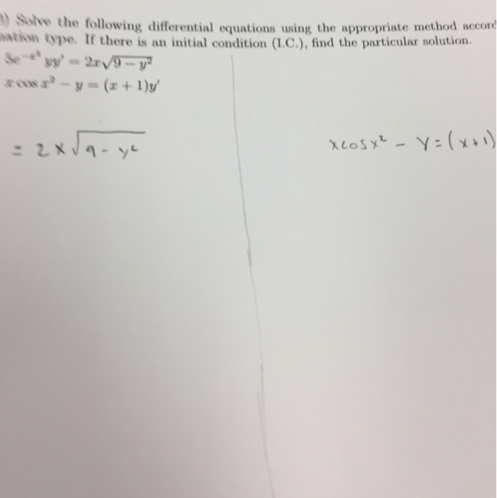 Solved Solve the following differential equations using the | Chegg.com