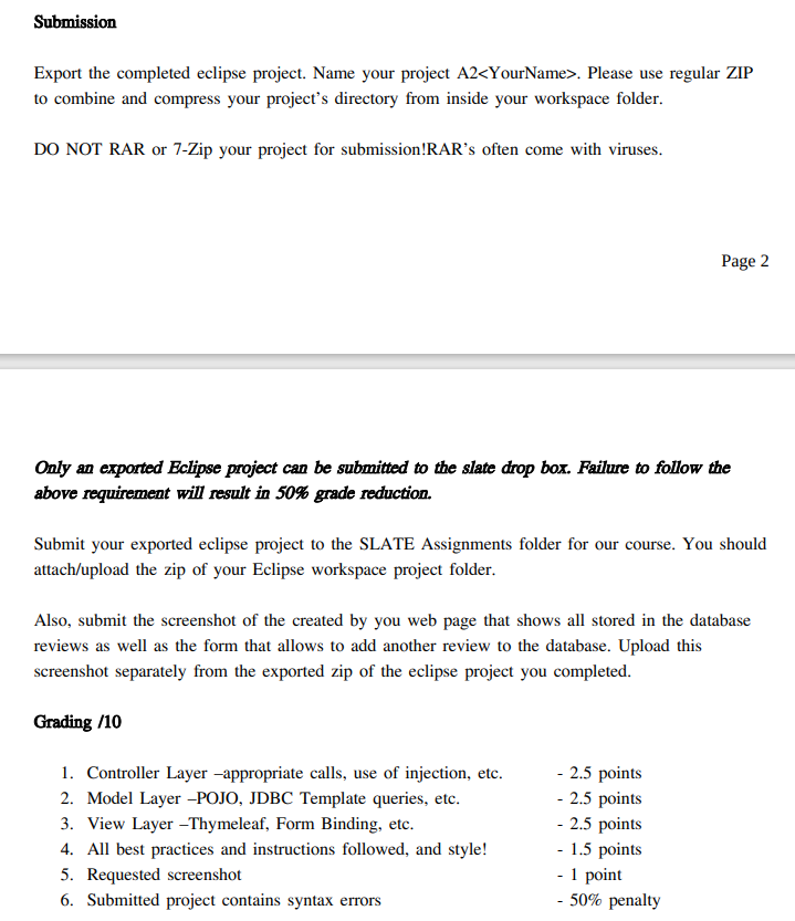 Requirements Part 1 Begin With A Pojo For Each Rev Chegg Com