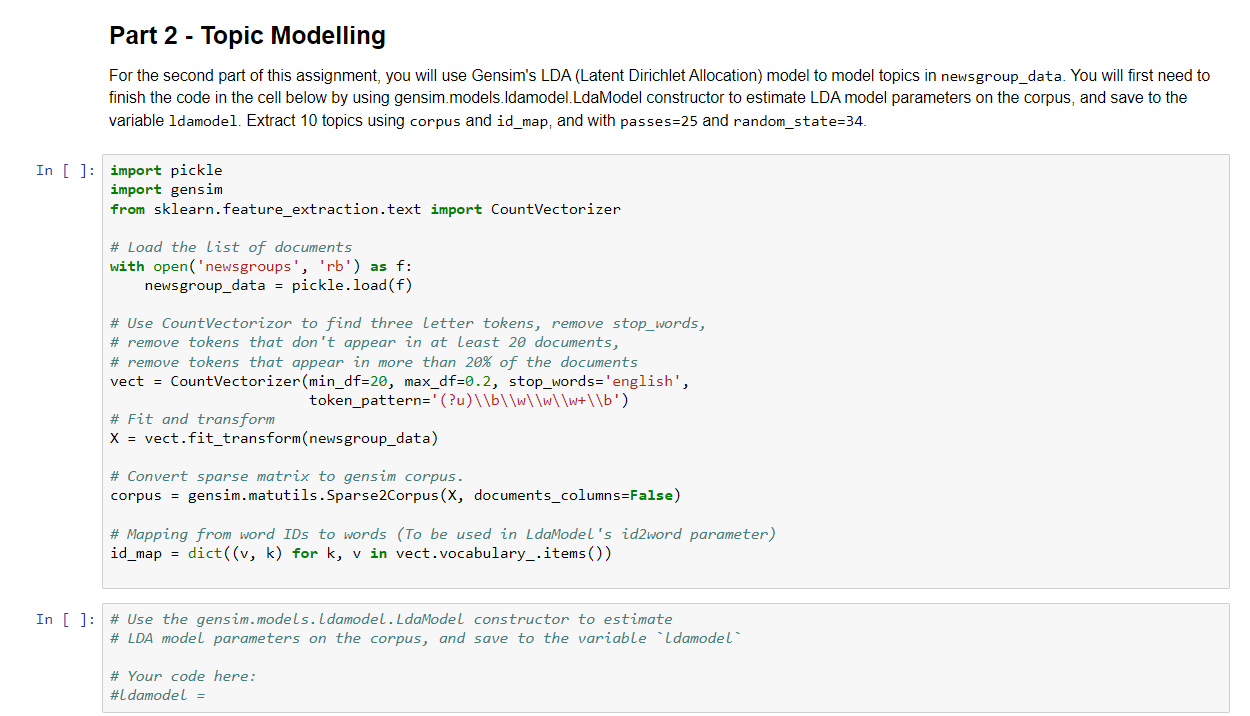 ## Part 1 - Document Similarity For the first part | Chegg.com