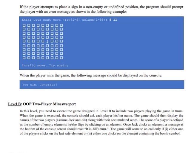 Title: Development of a Multi-Player Minesweeper Game | Chegg.com