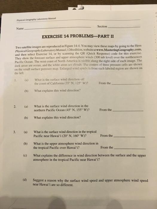 Solved Physical Geography Laboratory Manual Section Name