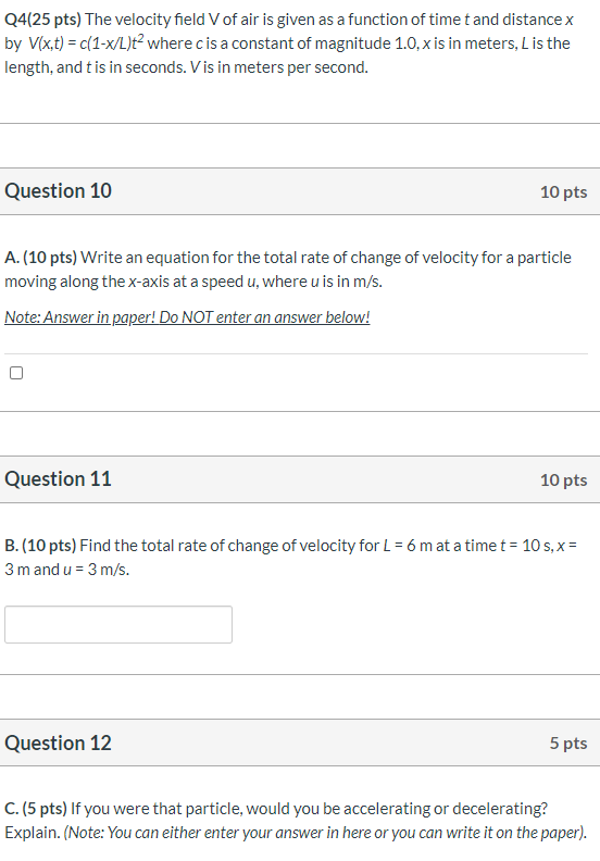 Solved Q4(25 pts) The velocity field of air is given as a | Chegg.com