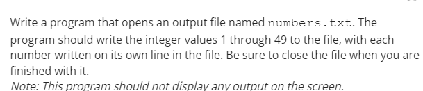 Solved Write a program that opens an output file named | Chegg.com