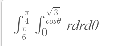 Solved ∫6π4π∫0cosθ3rdrdθ | Chegg.com