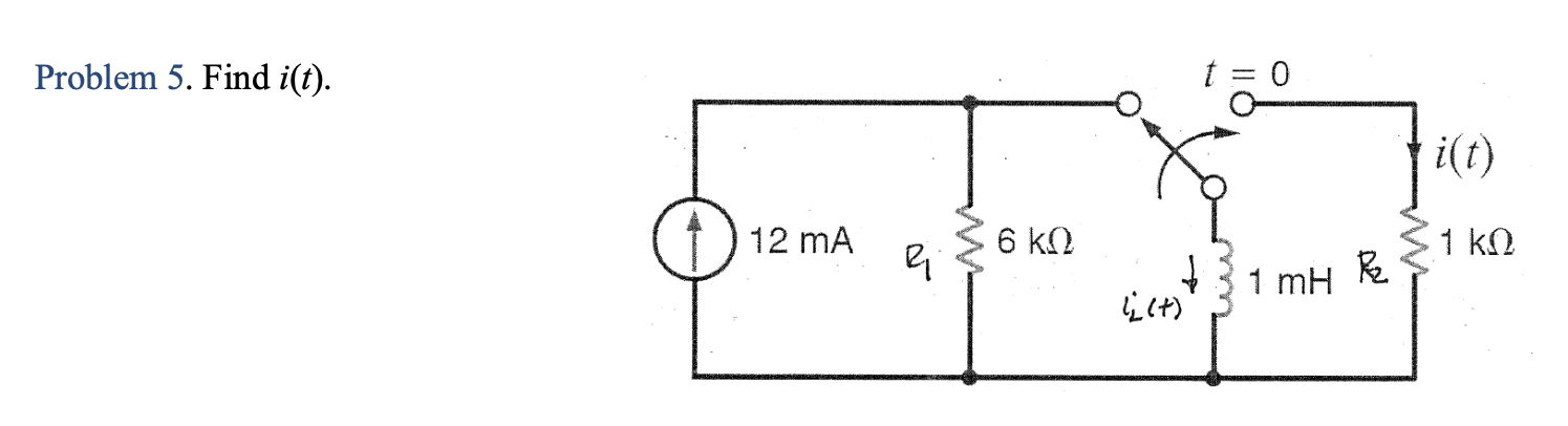 Solved Problem 5. Find i(t). | Chegg.com | Chegg.com