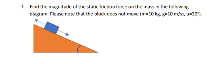 how to find magnitude of static friction force