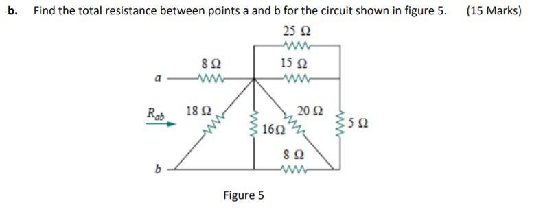 Solved b. Find the total resistance between points a and b | Chegg.com