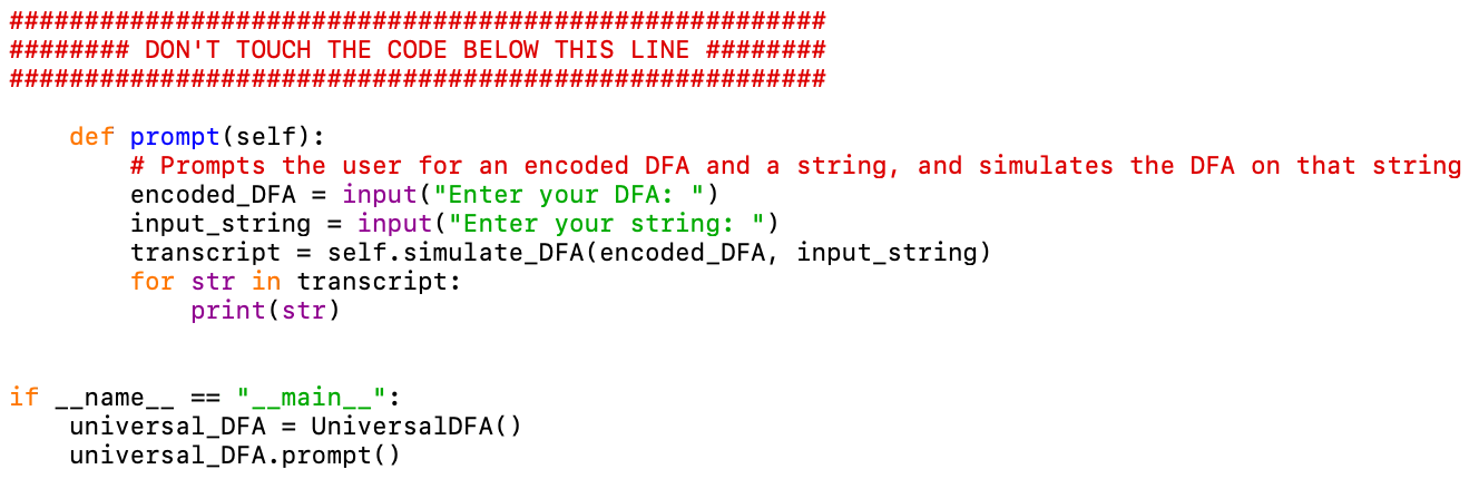 3. (Universal DFA) This short programming exercise | Chegg.com