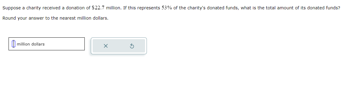 Solved Suppose a charity received a donation of $22.7 | Chegg.com