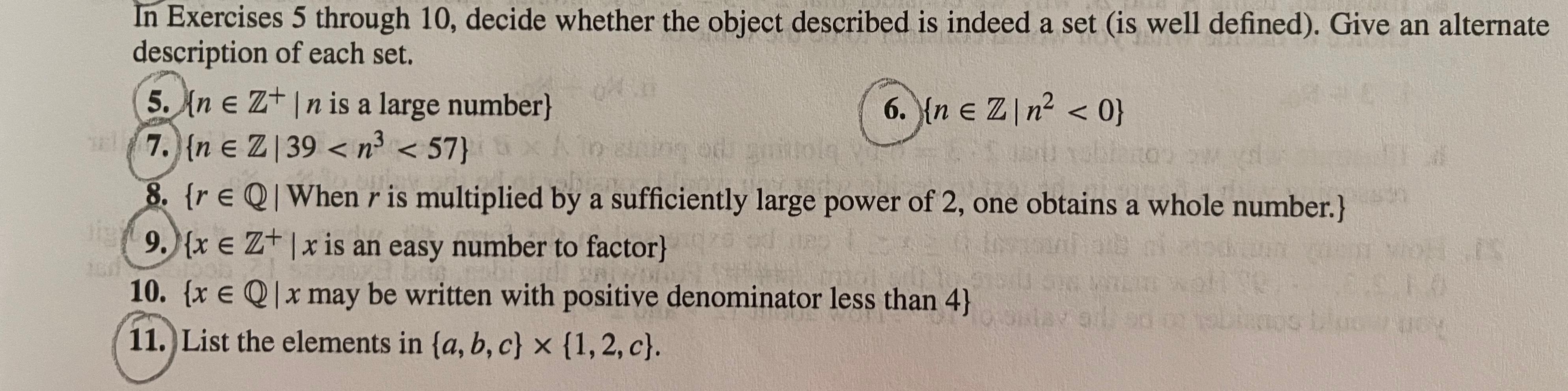 Solved п 3 In Exercises 5 through 10, decide whether the | Chegg.com