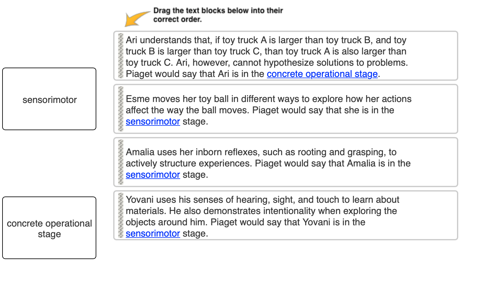 Solved Drag the text blocks below into their correct order