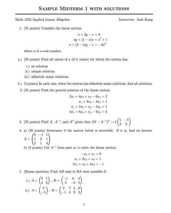 please solve all question as it is a practice sample | Chegg.com