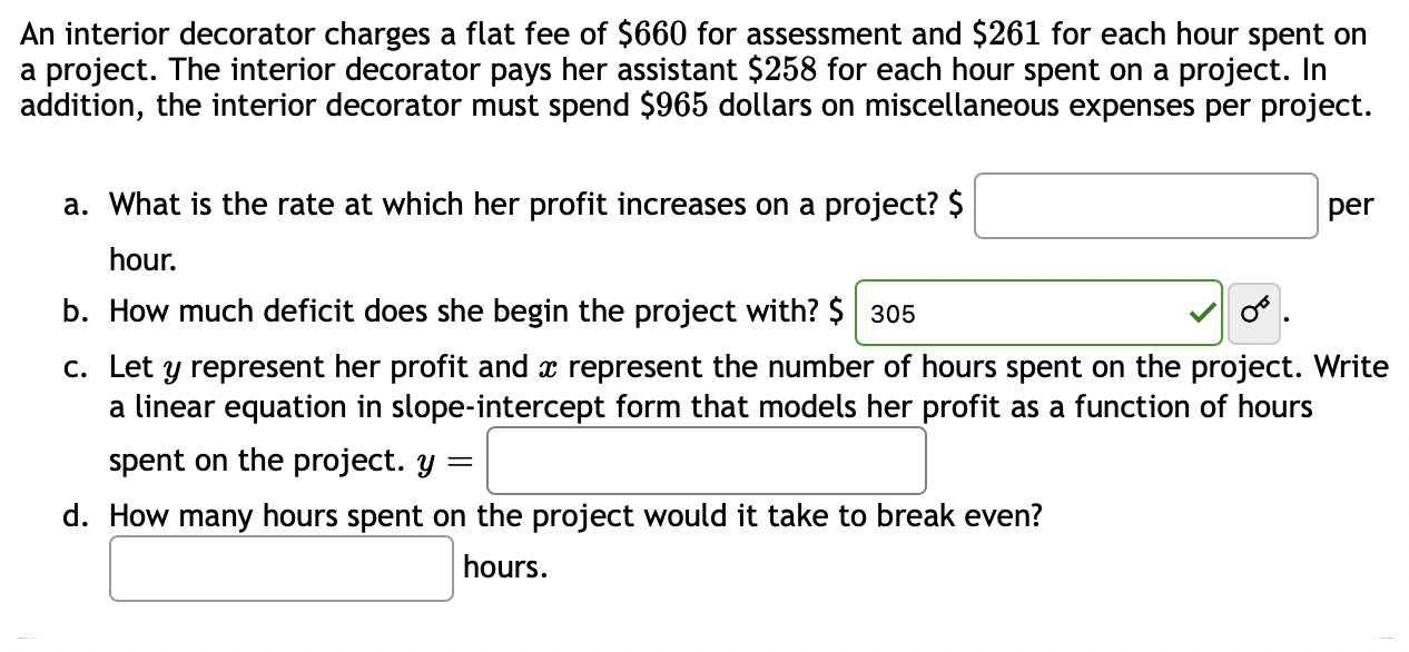 Solved An Interior Decorator Charges A Flat Fee Of 660 For Chegg Com   PhpUFUkQq