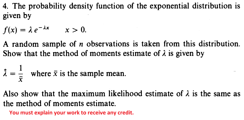 Solved 4. The probability density function of the | Chegg.com