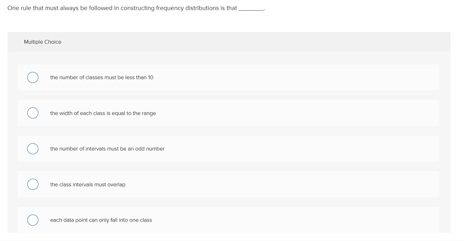 Solved One rule that must always be followed in constructing