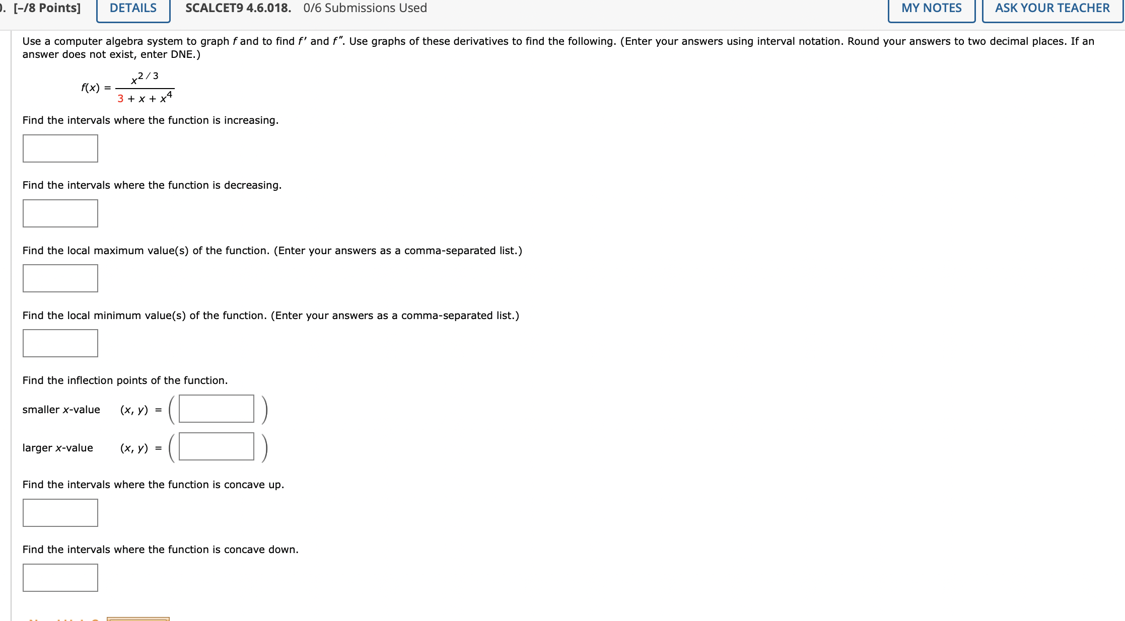 Dne Math Answer answer does not exist, enter DNE.)f(x)=x233+x+x4Find | Chegg.com