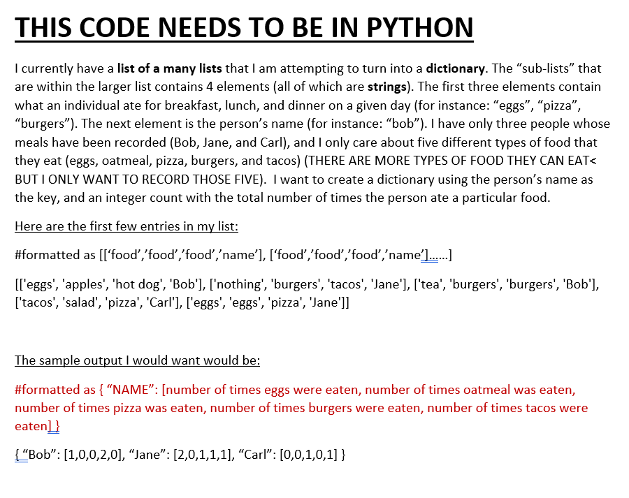 Solved Please use PYTHON, and please DO NOT use the other | Chegg.com