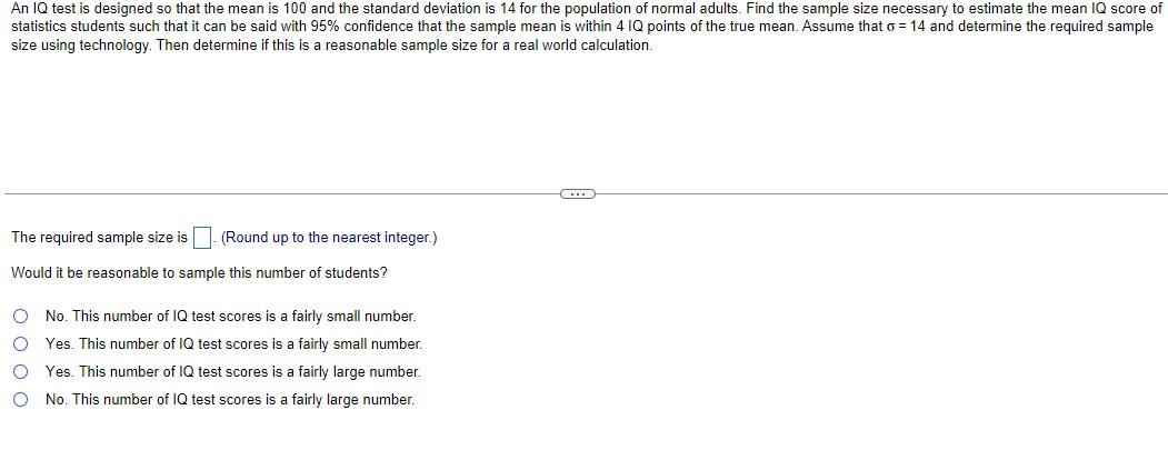 Solved An IQ test is designed so that the mean is 100 and | Chegg.com