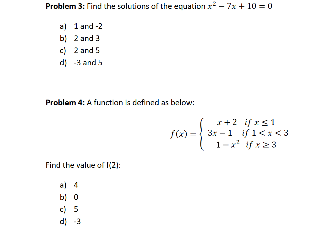 Solved Problem 3: Find The Solutions Of The Equation | Chegg.com