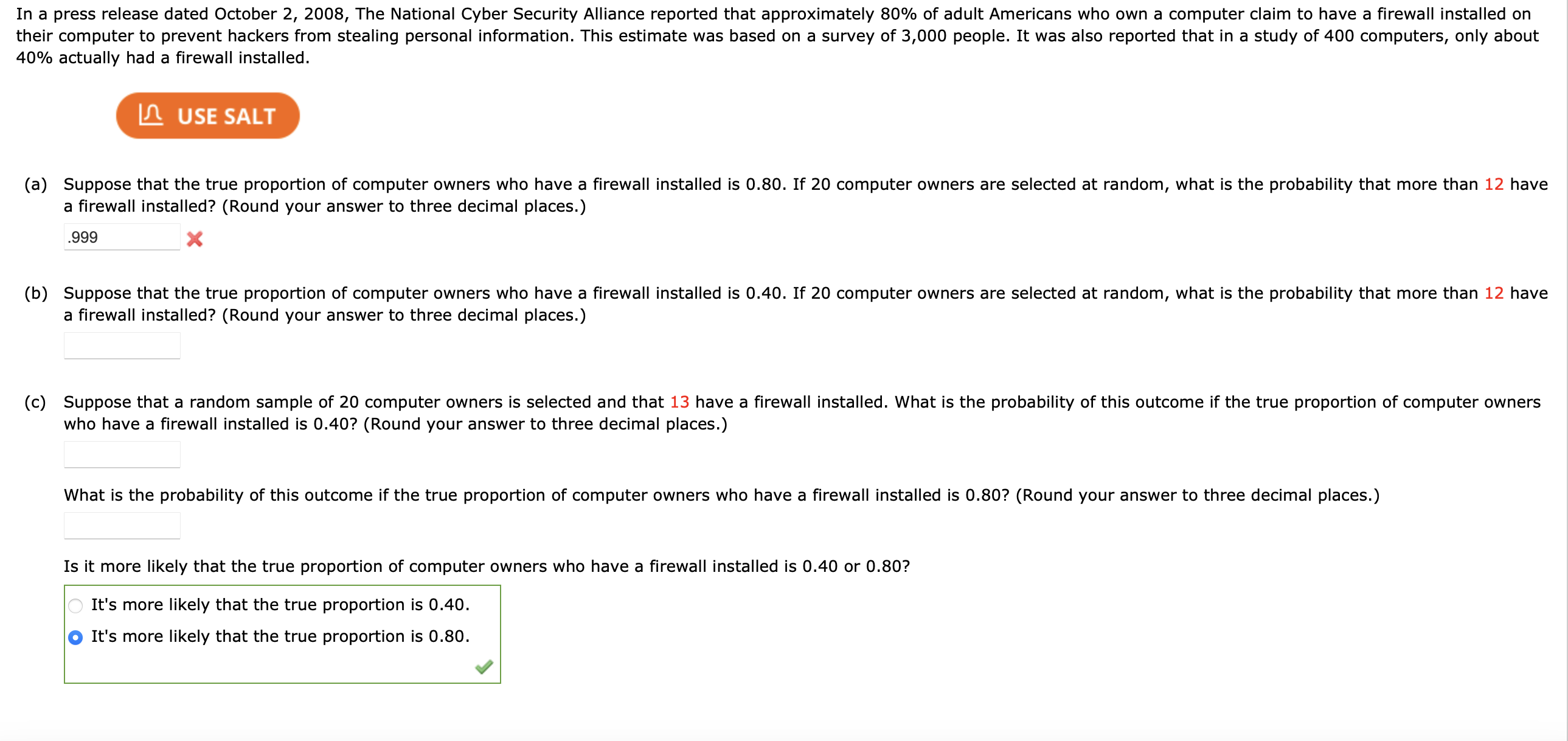 Solved 40% actually had a firewall installed. a firewall | Chegg.com