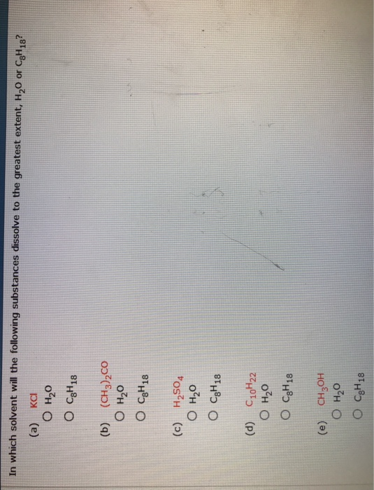 Solved Predict whether each of the following substances