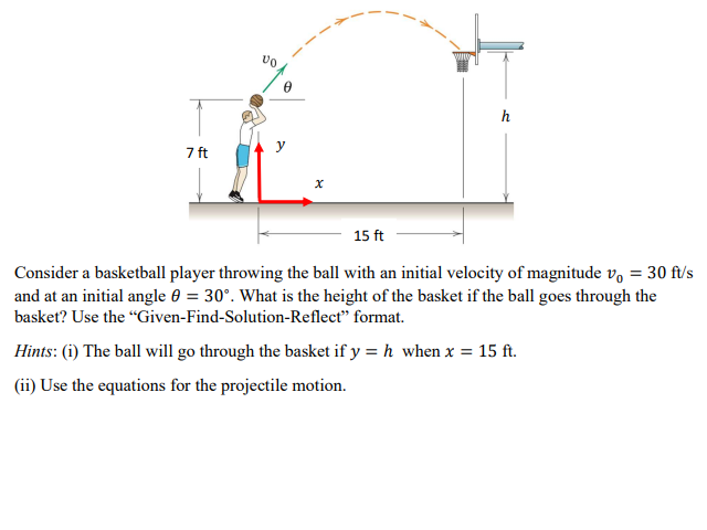 Solved Consider a basketball player throwing the ball with | Chegg.com