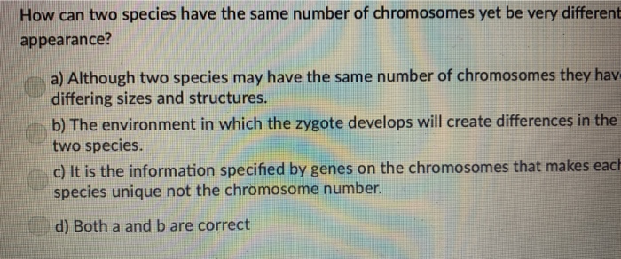Solved How can two species have the same number of | Chegg.com