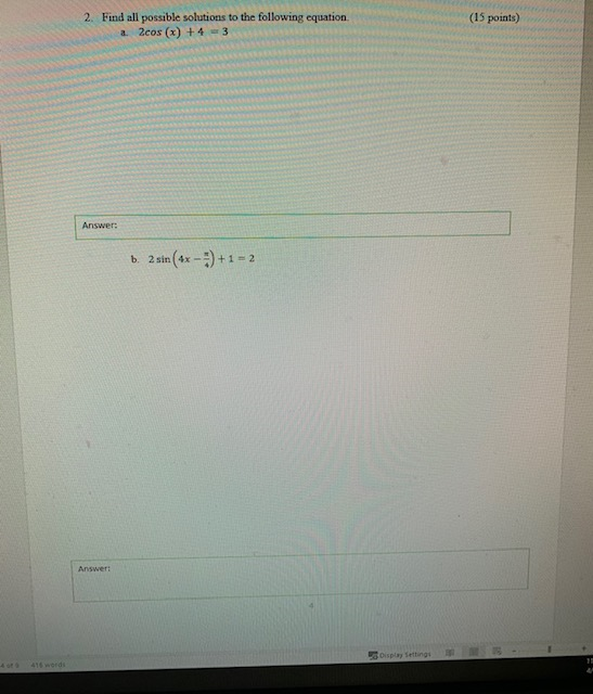 Solved (15 points) 2. Find all possible solutions to the | Chegg.com