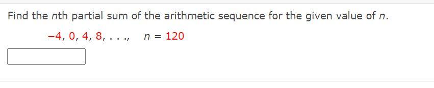 Solved Find the nth partial sum of the arithmetic sequence | Chegg.com