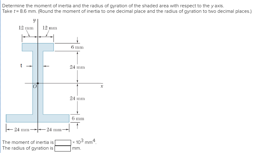 Solved Determine the moment of inertia and the radius of | Chegg.com
