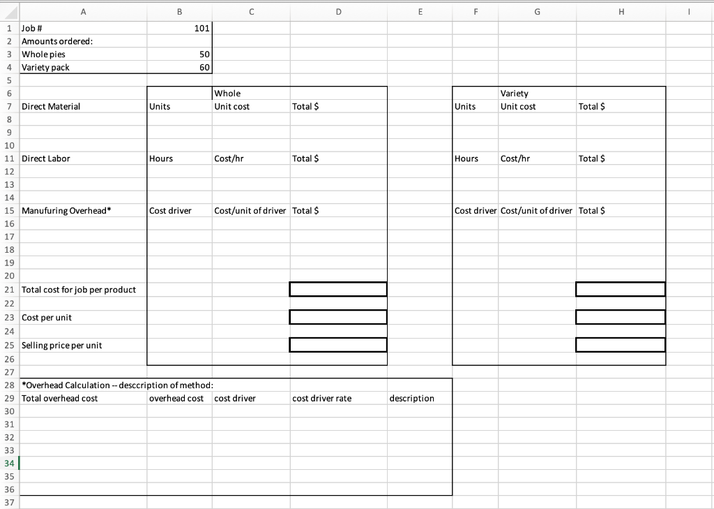 1 Complete An Example Job Cost Sheet Using The Chegg