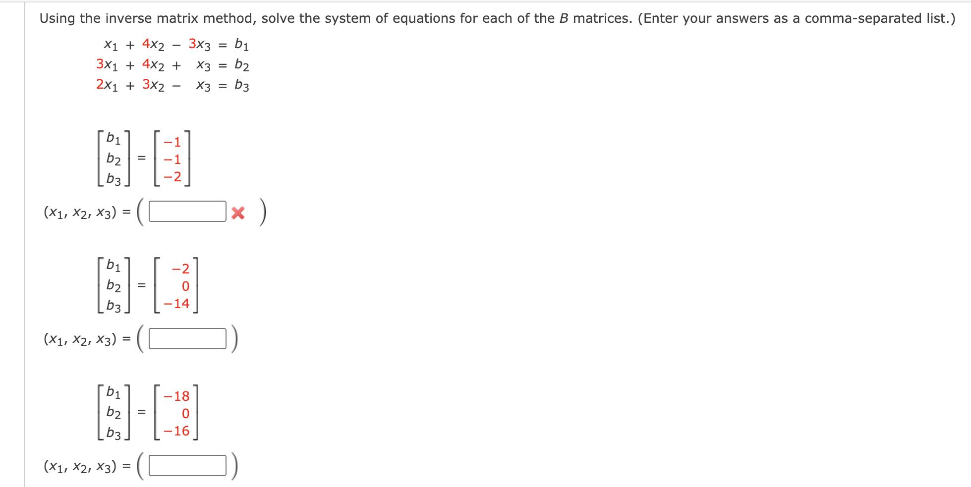 Solved Using The Inverse Matrix Method Solve The System Of 0815