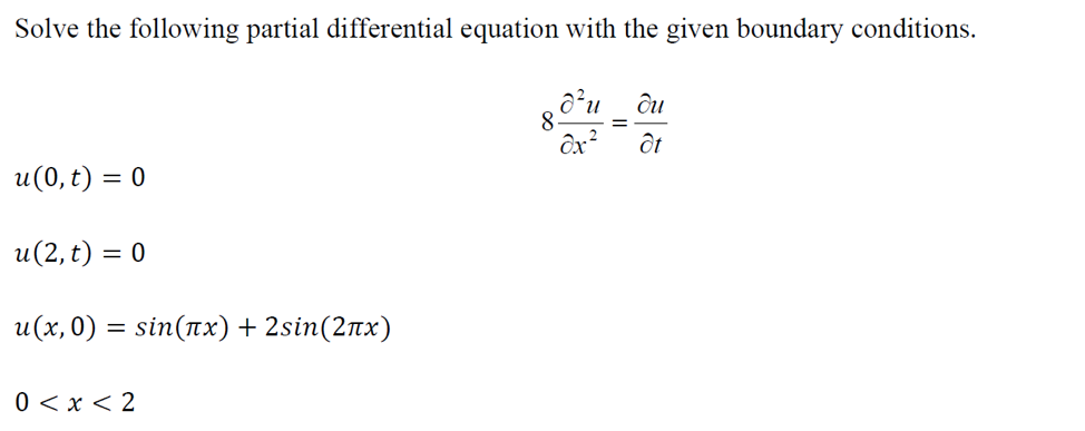 Solved Solve the following partial differential equation | Chegg.com