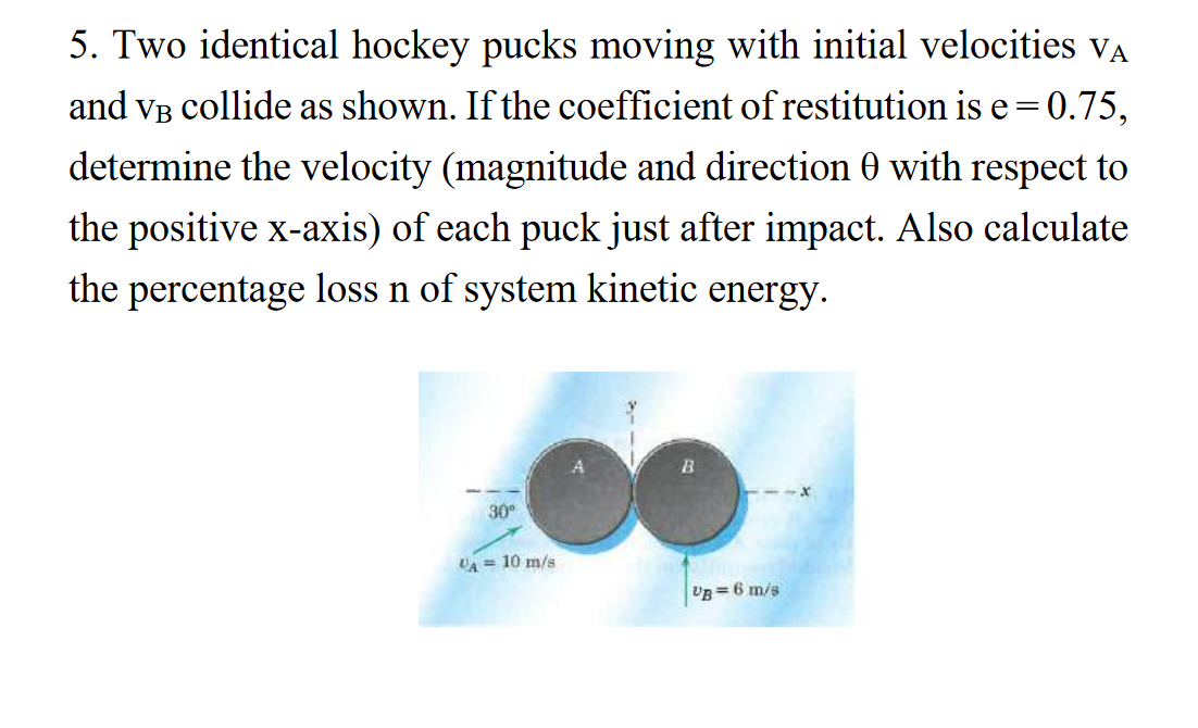 Solved 5. Two Identical Hockey Pucks Moving With Initial | Chegg.com